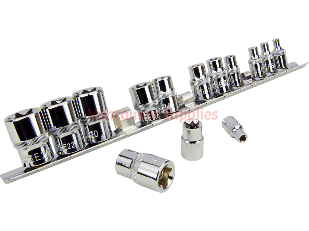 Female Torx Star E Sockets E4-E24 TORX Socket Set 1/4 3/8 